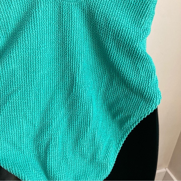 Xhilaration NWT green one piece swimsuit, high-cut, light padding L(8/10) - Picture 5 of 13